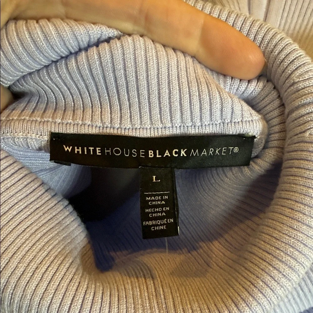 NWT White House Black Market periwinkle Turtleneck Sweater size large - Picture 7 of 7